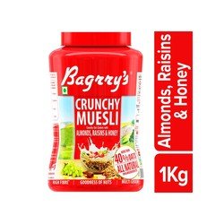 Bagrry's Crunchy Almonds, Raisins & Honey Muesli (Jar)