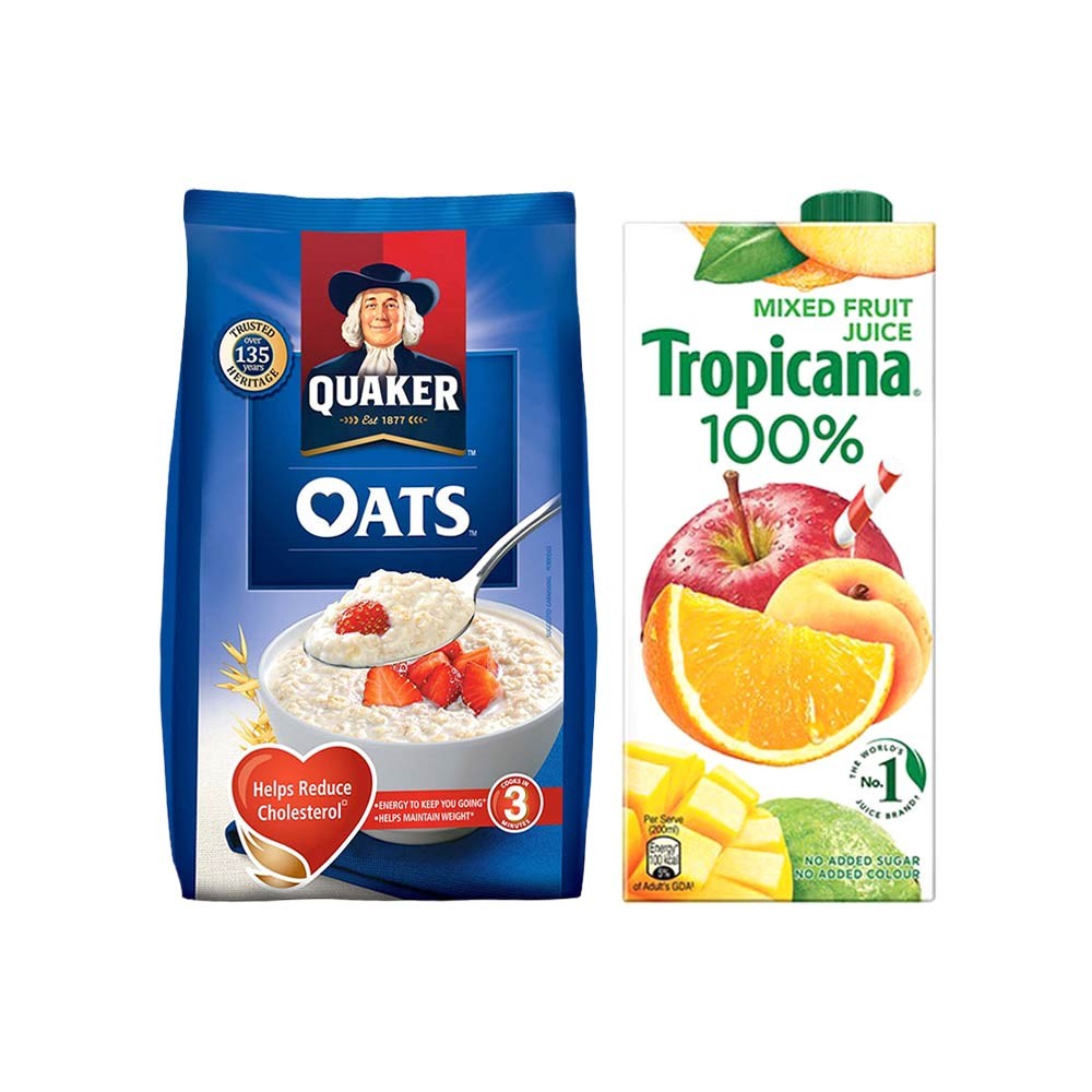 Quaker Oats + Tropicana 100% Mixed Fruit Juice Combo