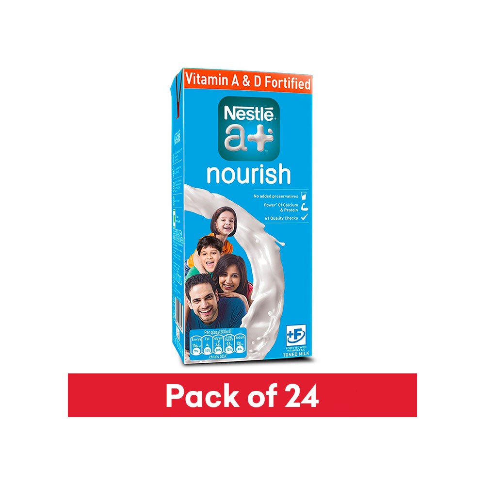 Nestle a+ Nourish Toned Milk (Tetra Pak) - Pack of 24