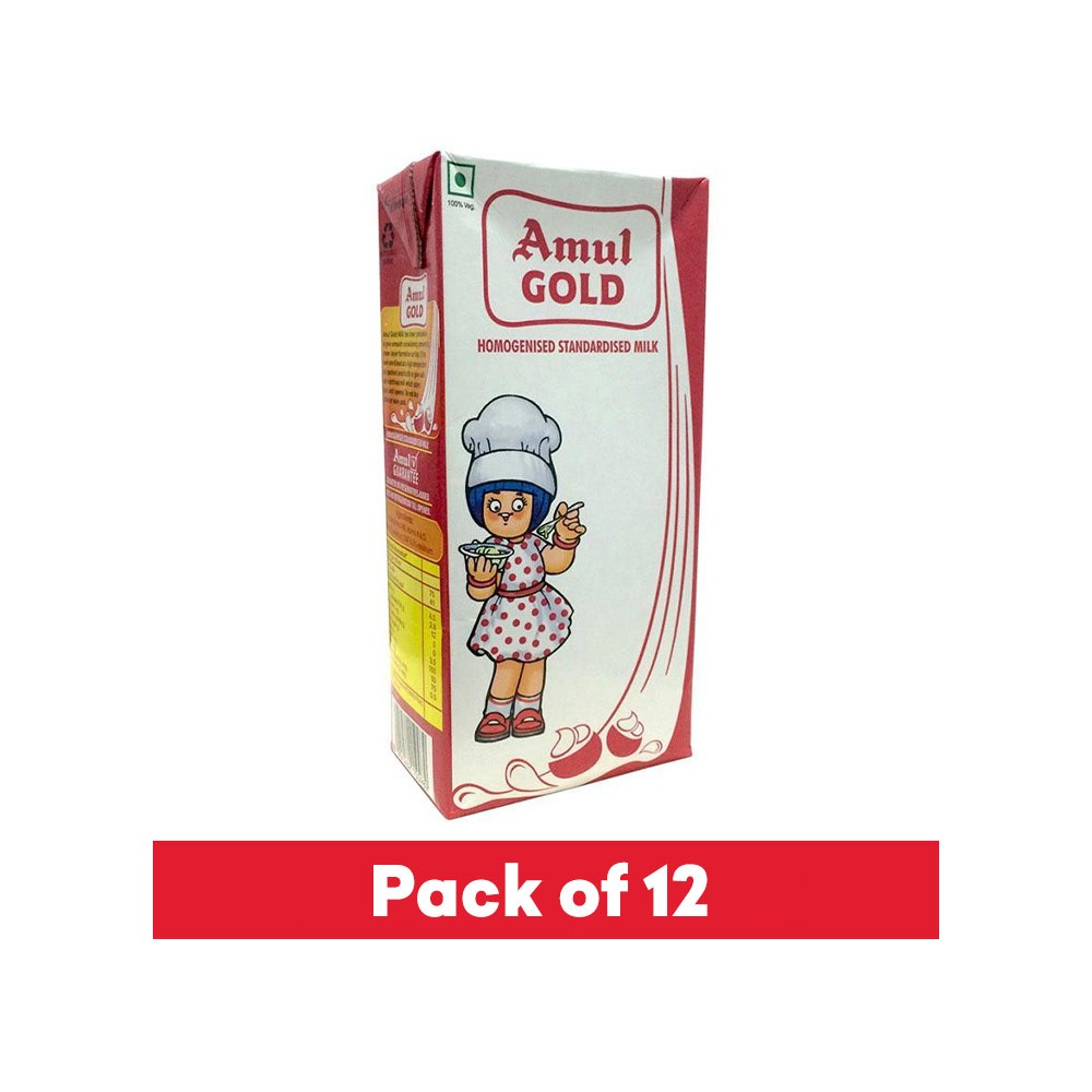 Amul Gold Milk (Tetra Pak) - Pack of 12