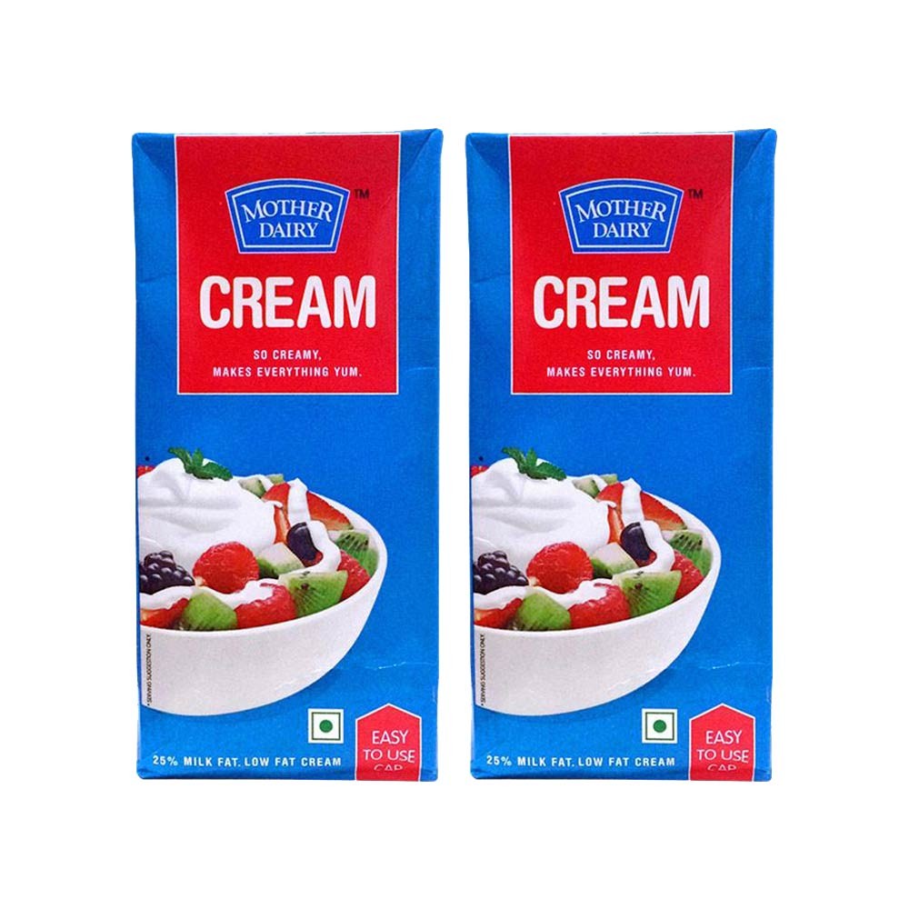 Mother Dairy Low Fat Cream - Pack of 2