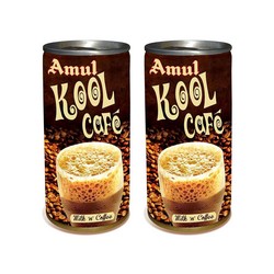 Amul Kool Cafe Milk 'n' Coffee Flavoured Milk (Can) - Pack of 2