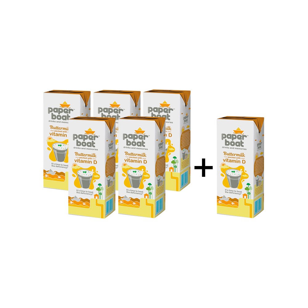 Paper Boat Vitamin D Buttermilk (Tetra Pak) - Buy 5 Get 1 Free