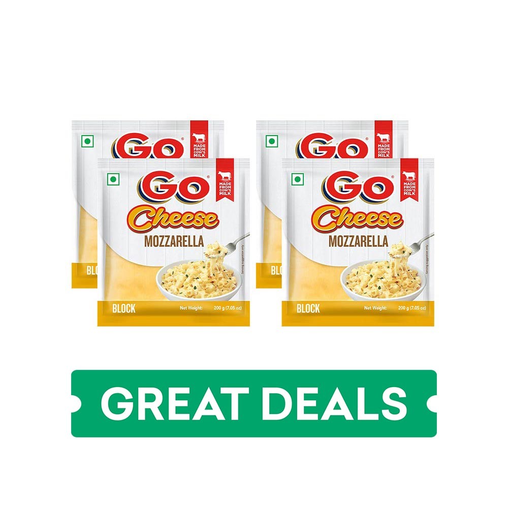 Go Mozzarella Cheese Block - Pack of 4