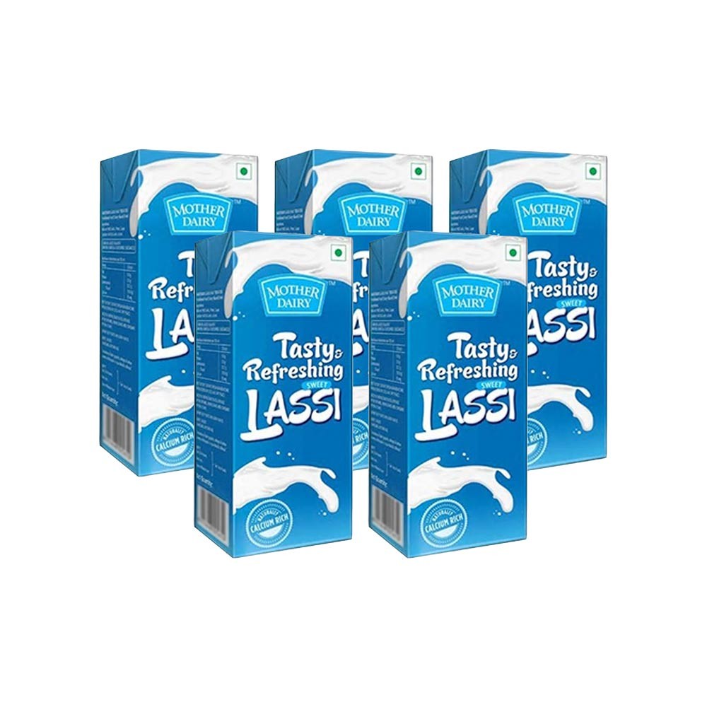 Mother Dairy Refreshing Sweet Lassi (Tetra Pak) - Pack of 5