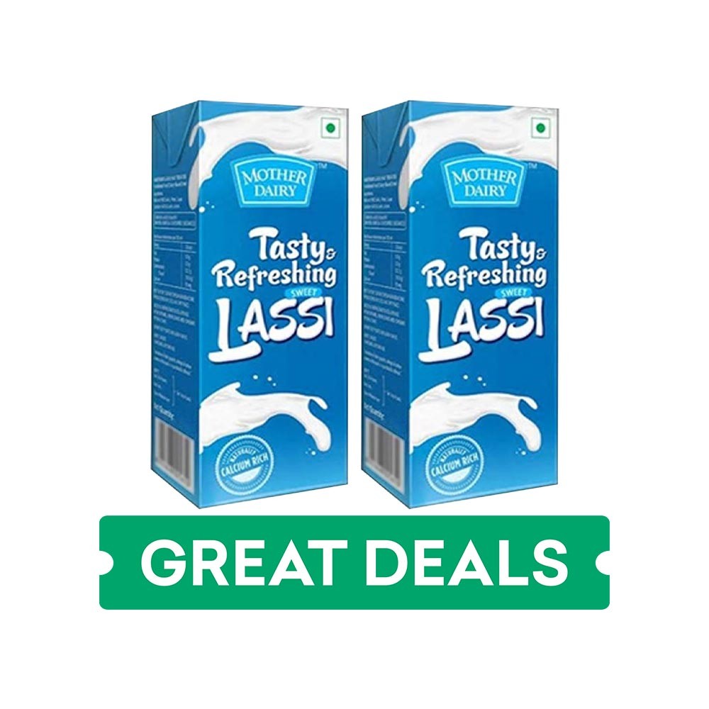 Mother Dairy Refreshing Sweet Lassi (Tetra Pak) - Pack of 2