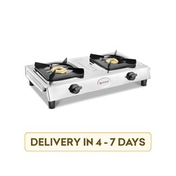 Hotsun Chrom HGS-117 Stainless Steel 2 Burner Gas Stove Silver