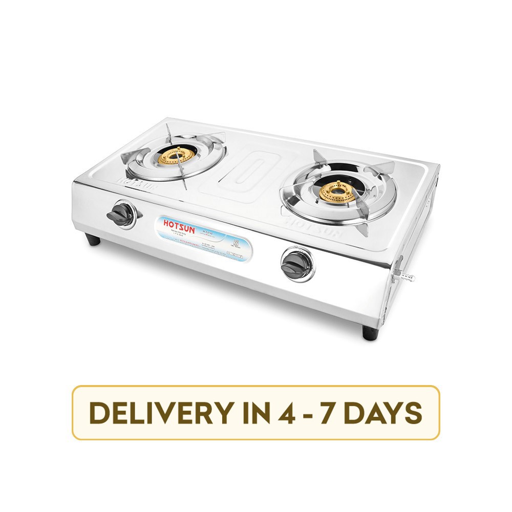 Hotsun H-GS-106 Stainless Steel 2 Burner Gas Stove Silver
