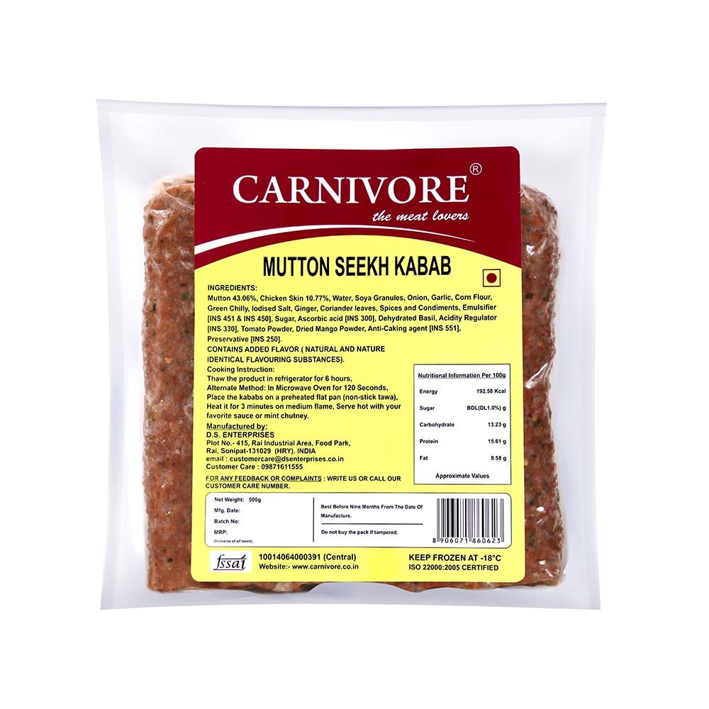 Carnivore Seekh Kebab Mutton