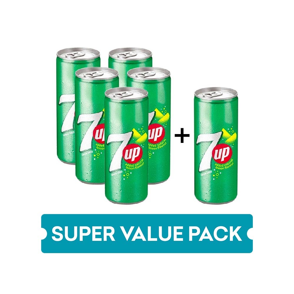 7UP Soft Drink (Can) - Buy 5 Get 1 Free