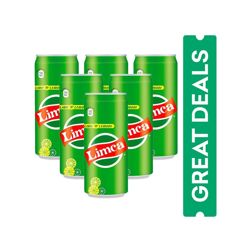 Limca Soft Drink (Can) - Pack of 6