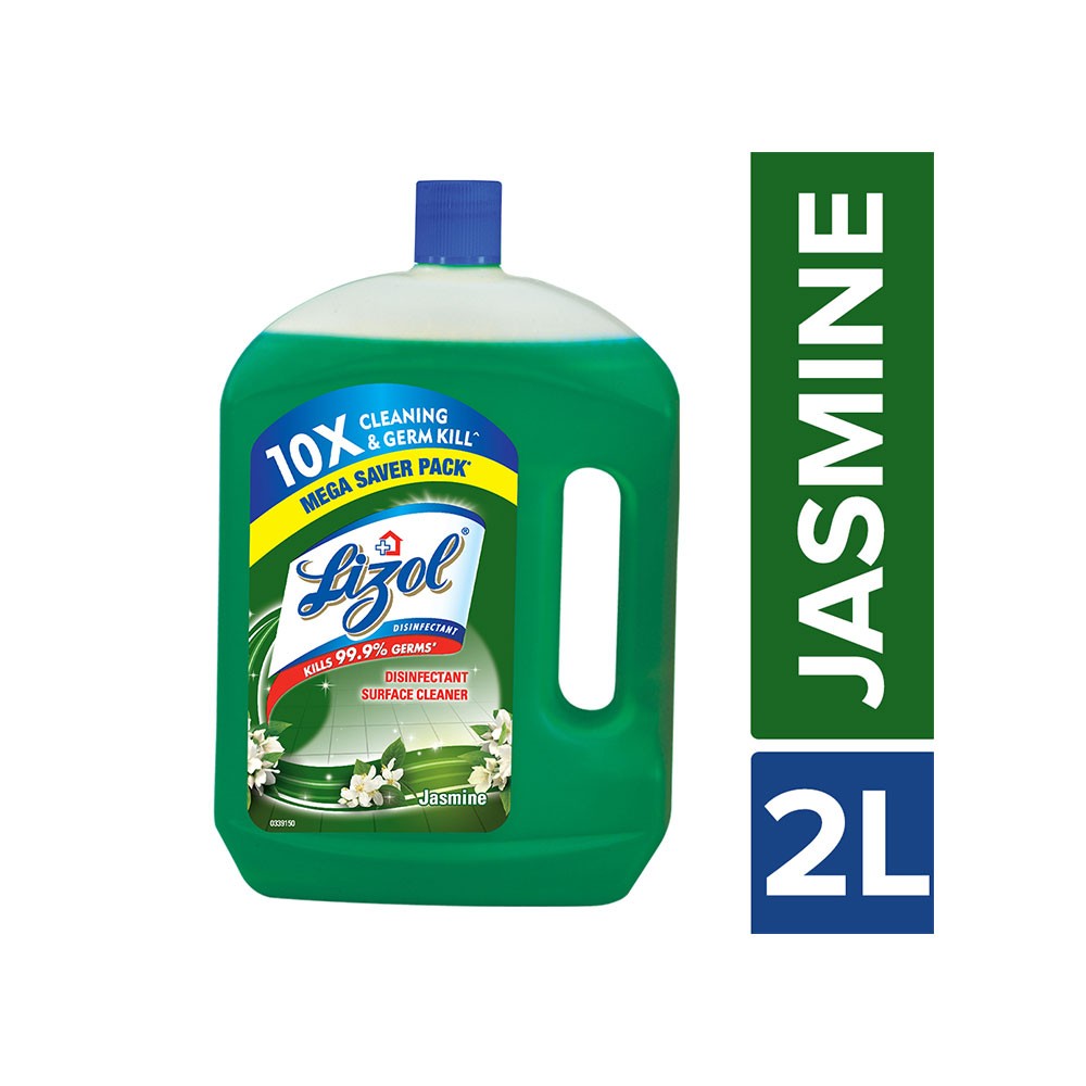 Lizol Disinfectant Surface & Floor Cleaner Liquid, Jasmine - 2 L, Kills 99.9% Germs