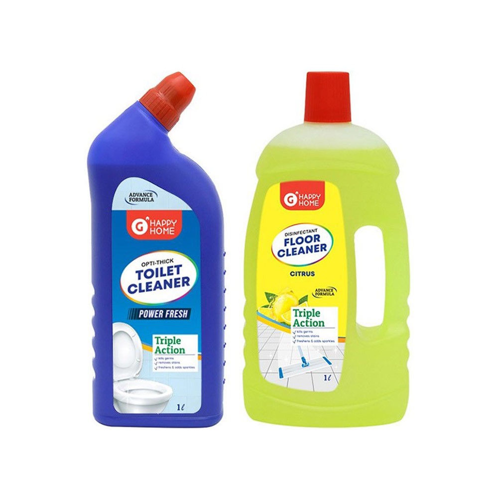 Grocered Happy Home Power Fresh Toilet Cleaner + Citrus Floor Cleaner Combo