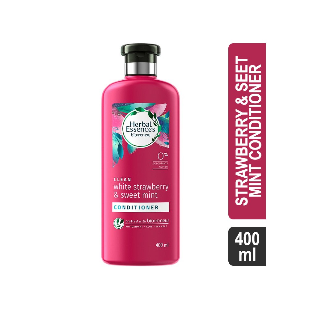 Herbal Essences White Strawberry & Sweet Mint for Volume, 400ml | No Parabens, No Colourants Conditioner