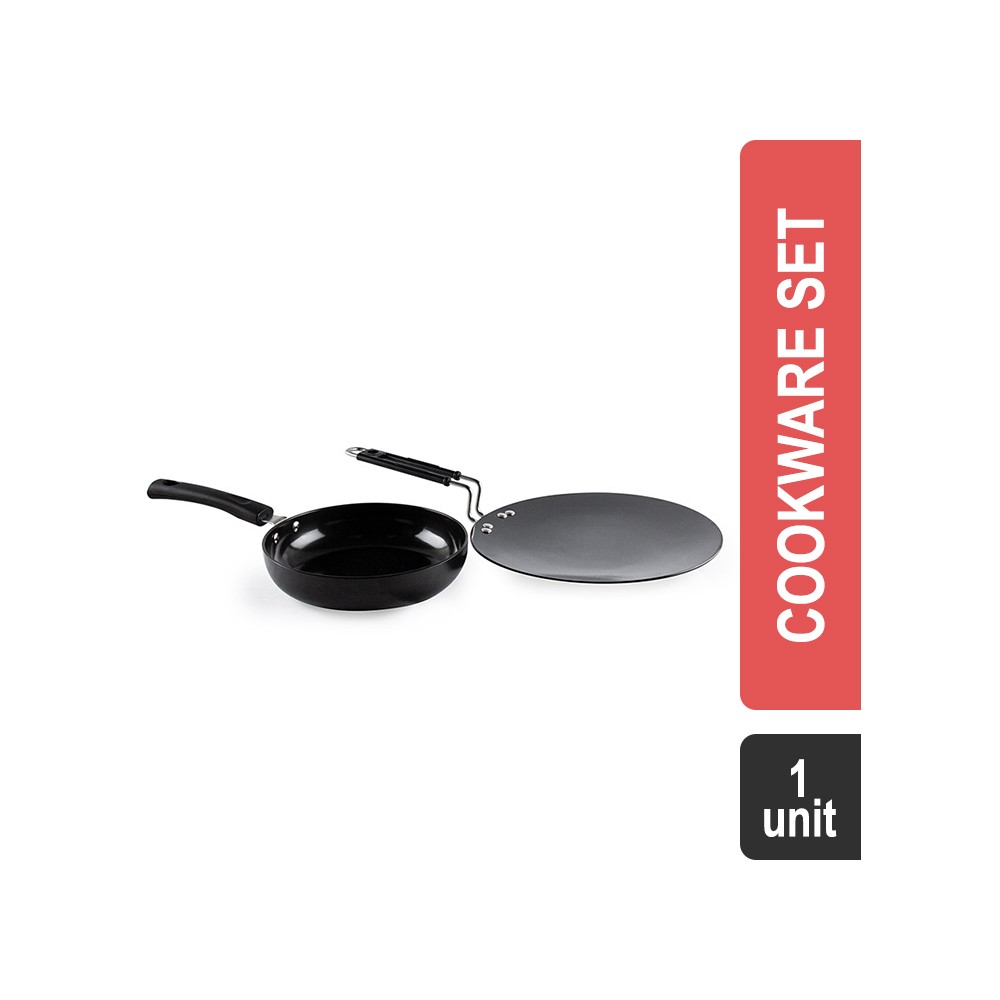 Grocered Happy Home GH2CS Aluminum Hard Anodised 2 Pcs Cookware Set (Black)