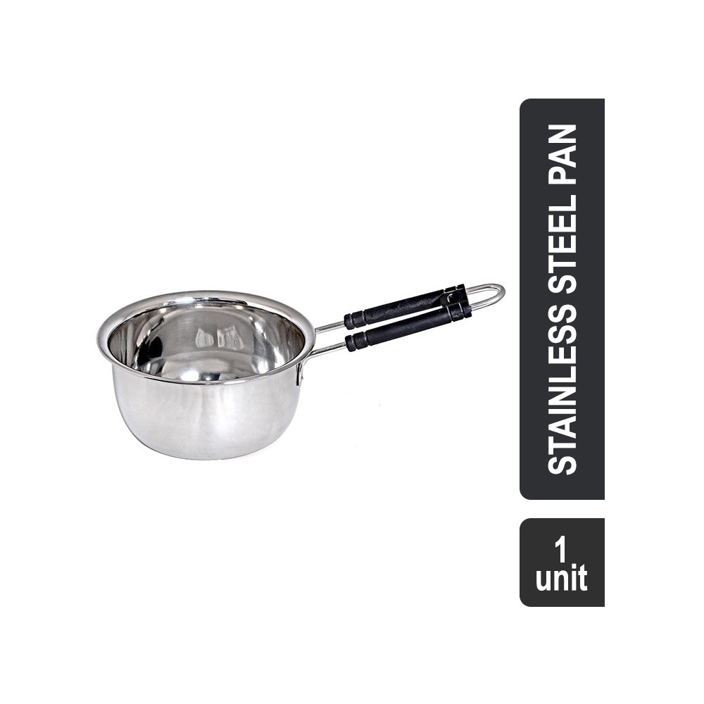 Kitchen Kraft Light Weight Economy Stainless Steel Non-Induction 1 lt Super Saver Sauce Pan (14 cm, Silver)