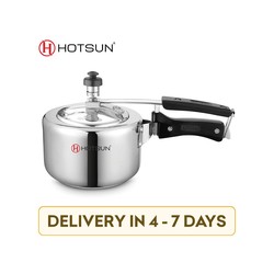 Hotsun HPC-103 Cute Aluminium Inner Lid Induction & Gas stove compatible Pressure Cooker (2 l, silver)
