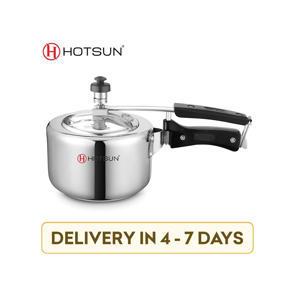 Hotsun HPC-105 Cute Aluminium Inner Lid Induction & Gas stove compatible Pressure Cooker (4 l, silver)