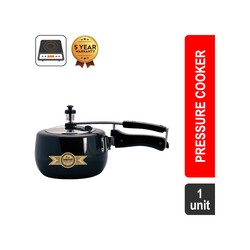 United Pranzo Hard Anodised Stainless Steel Inner Lid Gas stove compatible Pressure Cooker (3 l, Black)