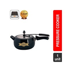 United Pranzo Hard Anodised Stainless Steel Inner Lid Gas stove compatible Pressure Cooker (5 l, Black)