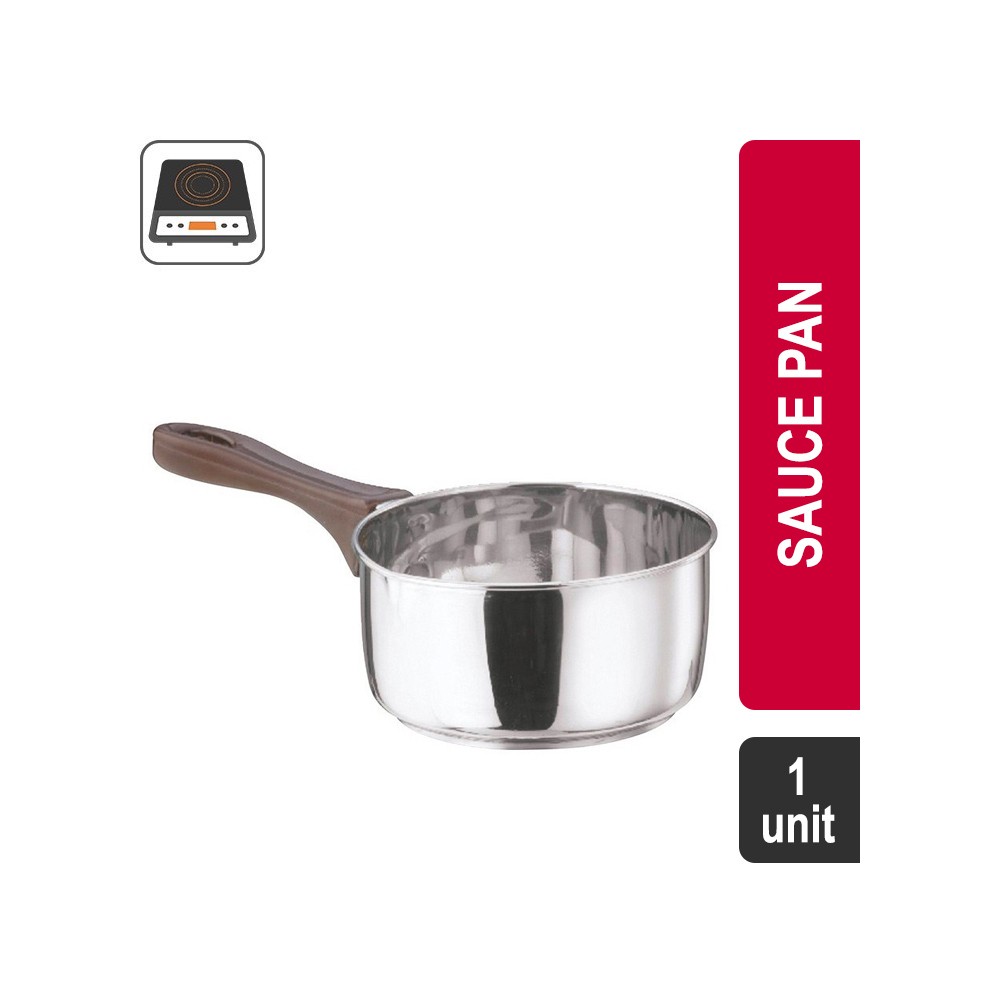 Vinod Capsule Bottom Stainless Steel Induction Base 1.8 lt Sauce Pan (18 cm, Silver)