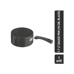 Vinod Black Pearl Plus Hard Anodised Aluminium Induction 1.7 lt Sauce Pan (16 cm, Black)