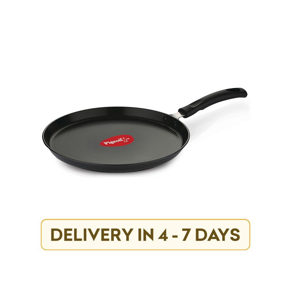 Pigeon 12240 Hard Anodised Aluminium Non-Stick Induction Tawa (25 cm, Black)