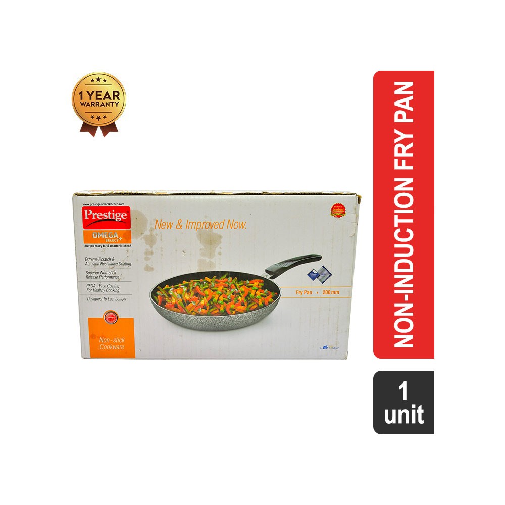 Prestige Omega Select Plus 30714 Aluminium Non-Induction 1 lt Fry Pan (20 cm, Grey)