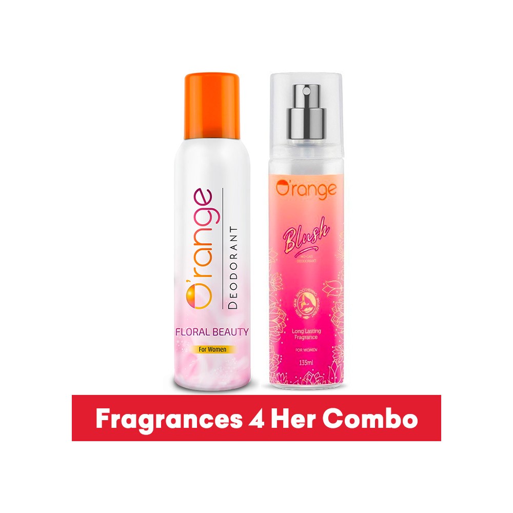 O'range Floral Beauty + No- Gas Blush Women's Deodorant Combo