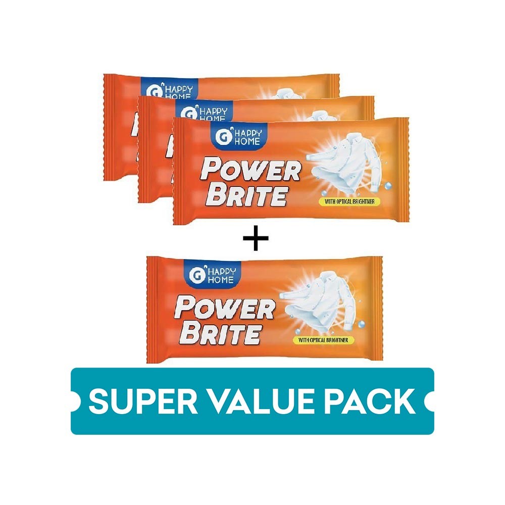 Grocered Happy Home Power Brite Detergent Bar - Buy 3 Get 1 Free