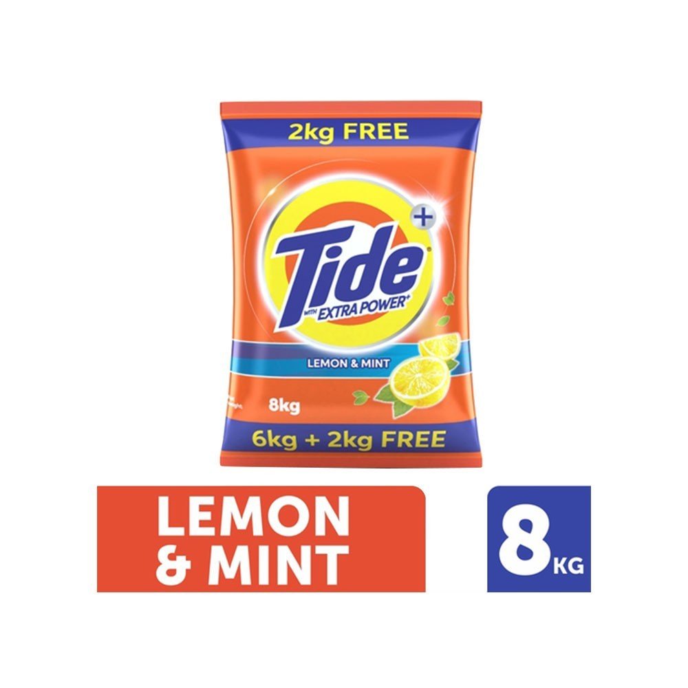 Tide Plus Extra Power Lemon & Mint Detergent Powder - Get 2 kg Free