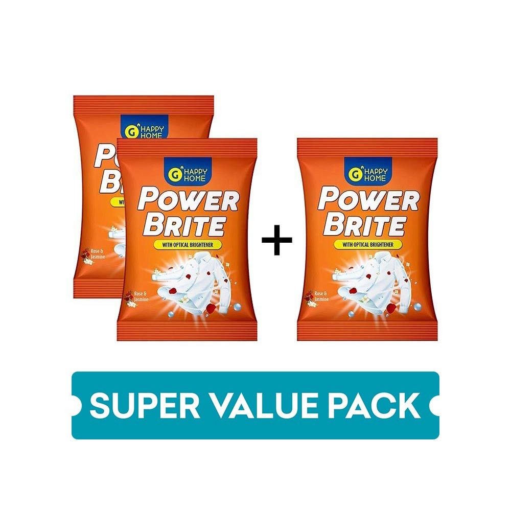 Grocered Happy Home Power Brite Detergent Powder - Buy 2 Get 1 Free