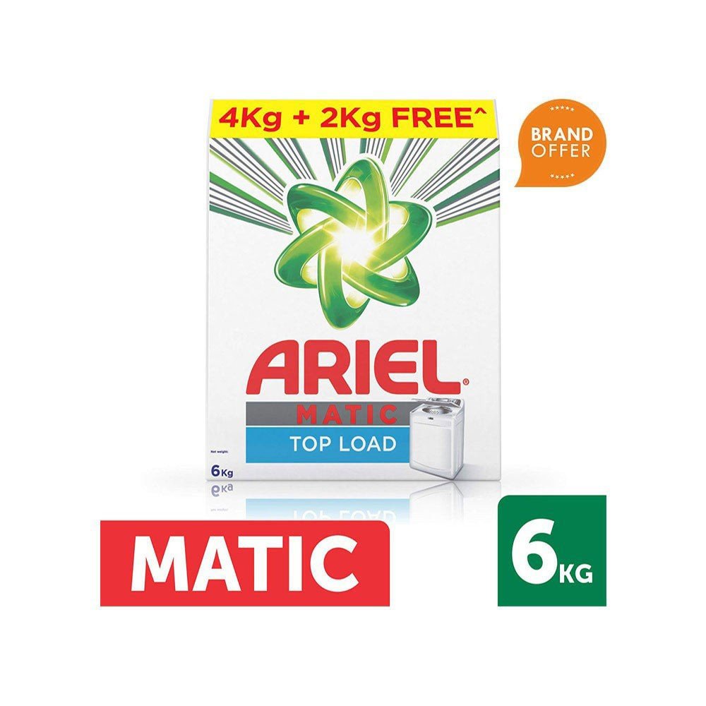 Ariel Matic Top Load Detergent Powder - Buy 4 kg Get 2 kg Free - Brand Offer