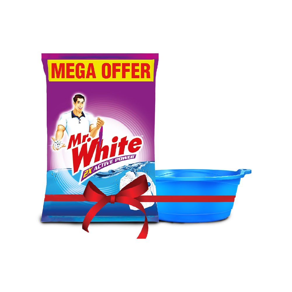 Mr. White 2x Active Power Detergent Powder - Free Tub
