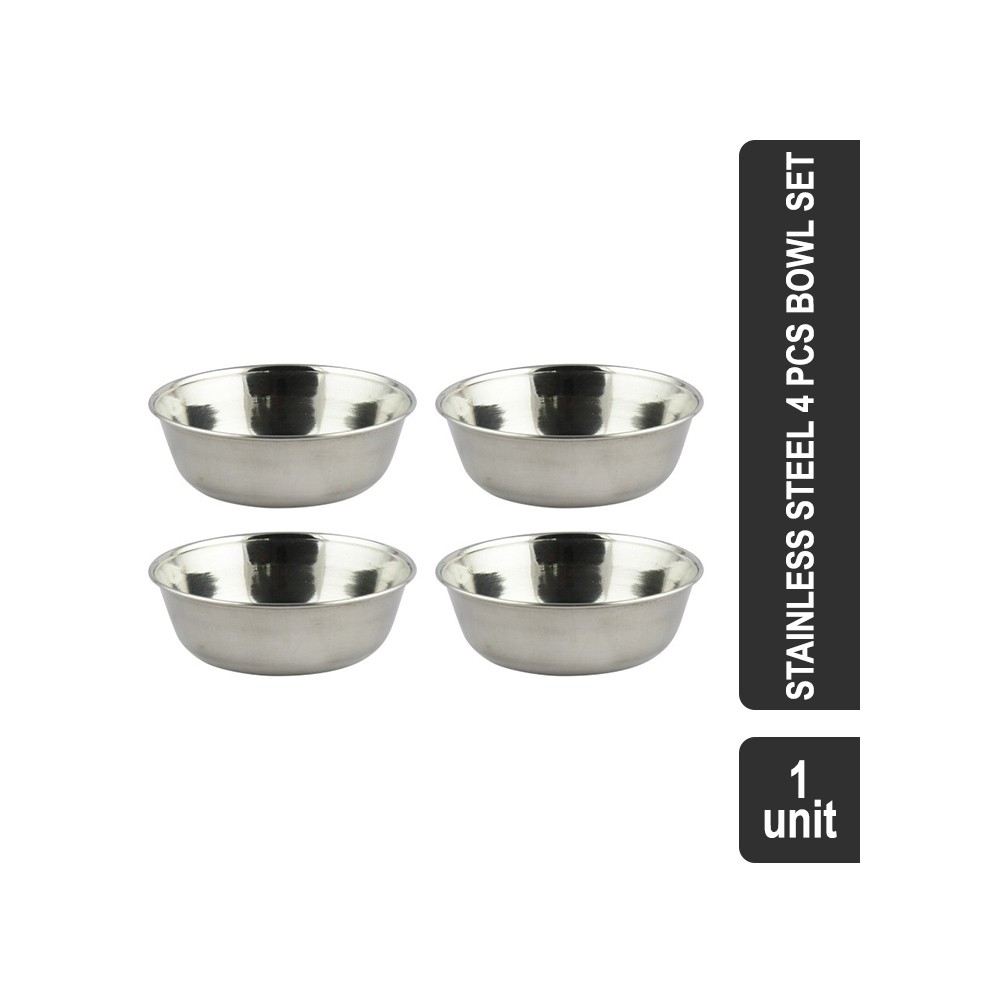 Omega Stainless Steel 4 Pcs Bowl Set (5 cm, Silver) (Prem Vati) - 250 ml