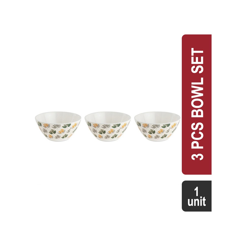 Dinesmart Melamine 3 Pcs Bowl Set (Assorted) (Balsa) - 830 ml