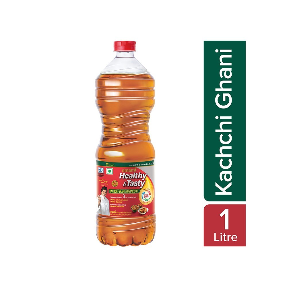 Emami Healthy & Tasty Kachi Ghani Mustard Oil (Bottle)