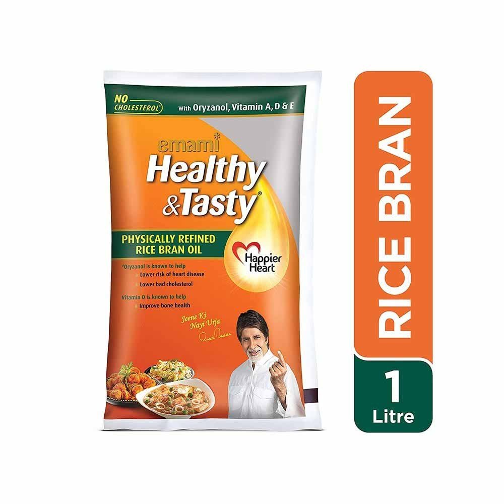 Emami Healthy & Tasty Refined Rice Bran Oil (Pouch)