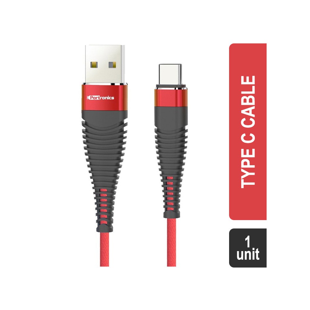 Portronics Konnect 5C 1 m - POR 877 Type C Cable (Red)