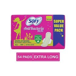 Sofy Anti Bacteria Extra Long Sanitary Pads (54 Pads)