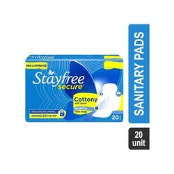 Stayfree Secure Cottony Soft Sanitary Pads (Regular Wings (20 units))