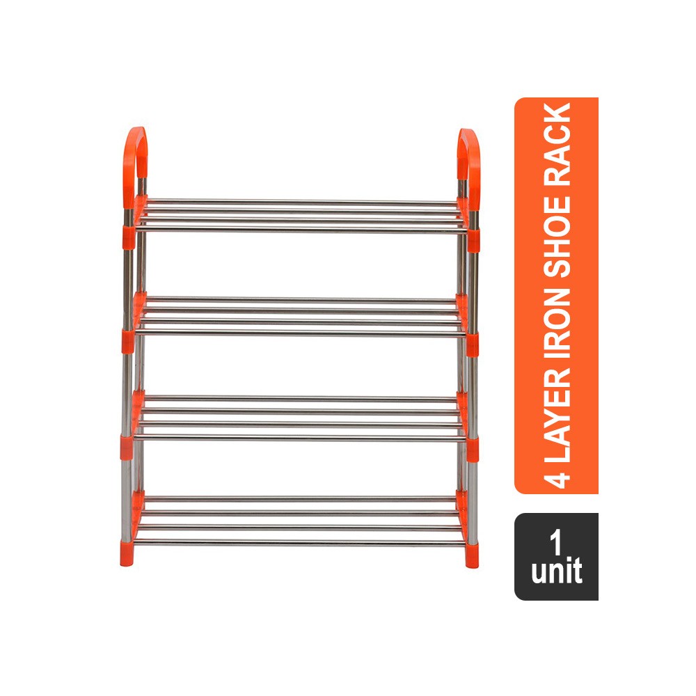 Nilkamal - Proxima 4 Layer Iron Shoe Rack (Orange)