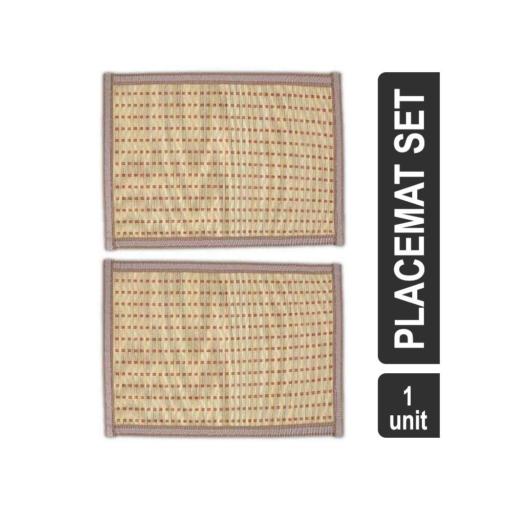 Grocered 3330 PVC Rectangular Placemat Set (Brown) - Set of 2
