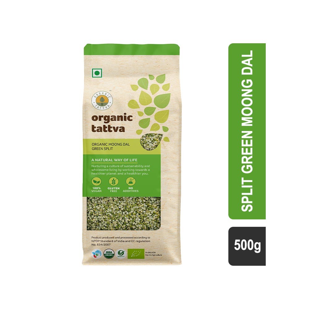 Organic Tattva Split Green Moong Dal (Chilka)