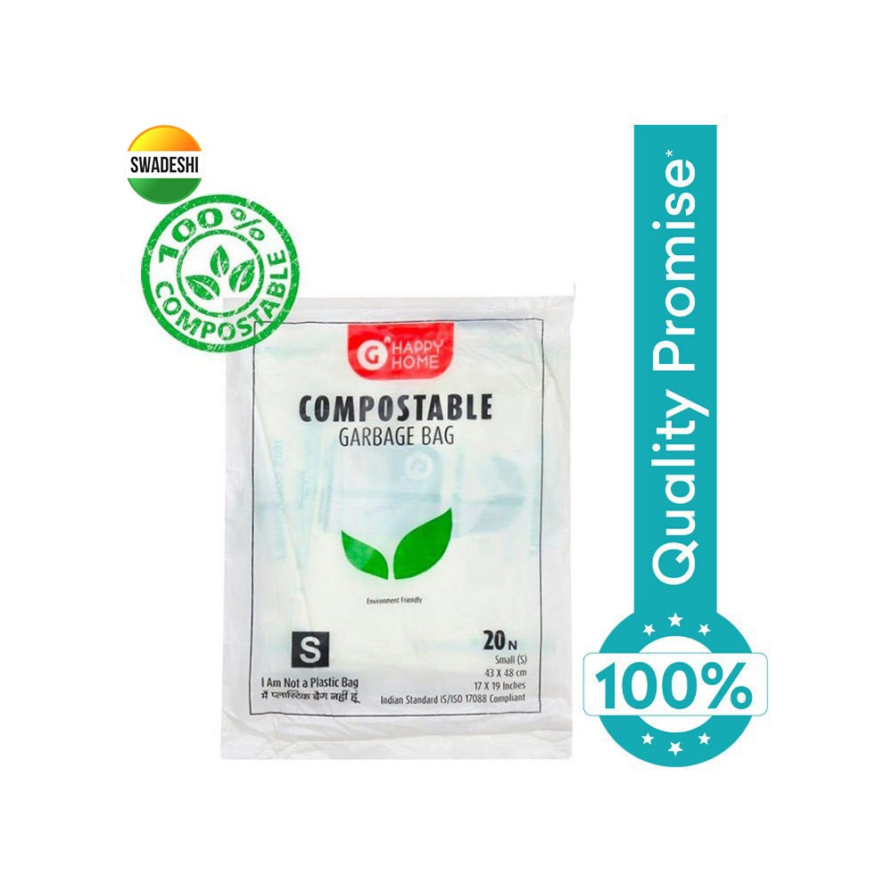 Grocered Happy Home Small Compostable Garbage Bag (17x19