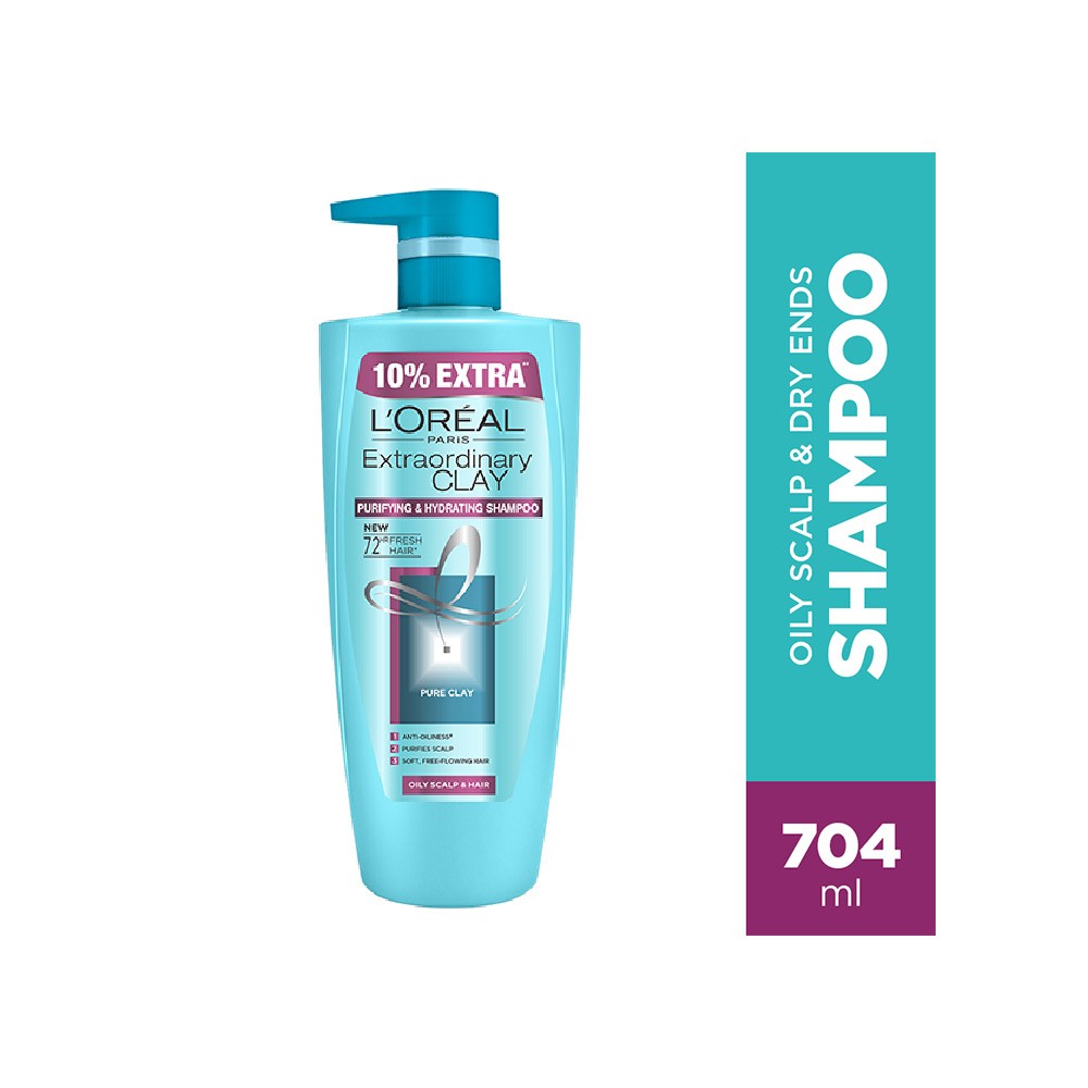 L'Oreal Paris Extraordinary Clay 640 ml (With 10% Extra) Shampoo