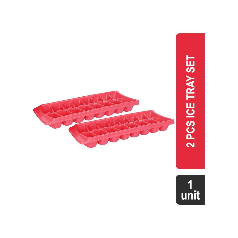 Princeware Plastic 2 Pcs Ice Tray Set (Assorted)