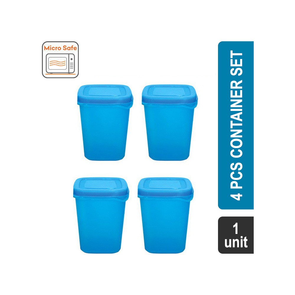 Princeware Polypropylene Container Set 4 Pcs (490 ml, Assorted) (Pilot 5580)