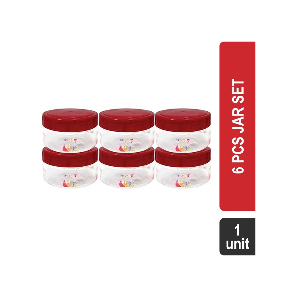 Princeware Pet Jar Set 6 Pcs (6x130 ml, Assorted) (Julia 9462)