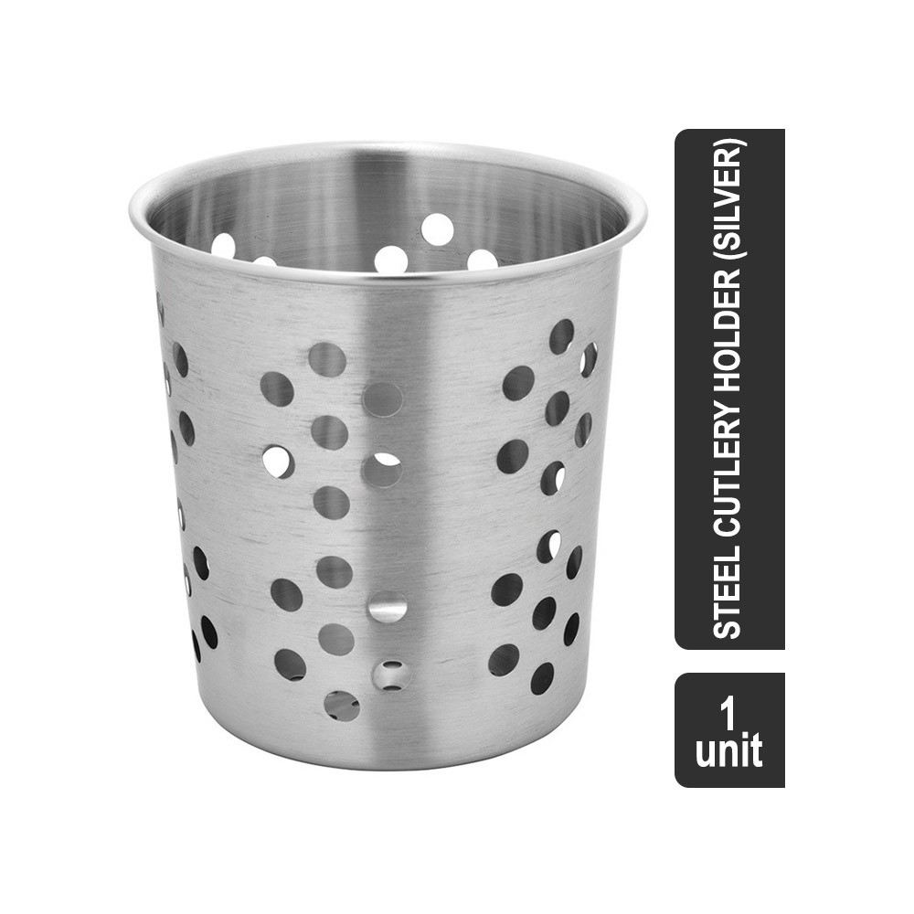 Vinayak Stainless Steel Cutlery Holder (Silver)